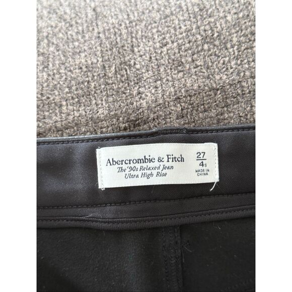 NEW Abercrombie & Fitch High Rise 90s Relaxed Vegan Leather Pant 27 - Picture 8 of 8
